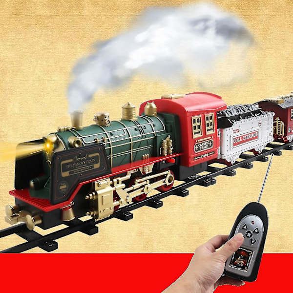 Togsæt til juletræ, USB-opladning Elektrisk Tog Legetøj - Juletogsæt Legetøj, Damplokomotiv med Lys & Lyd - Cargo Ca db