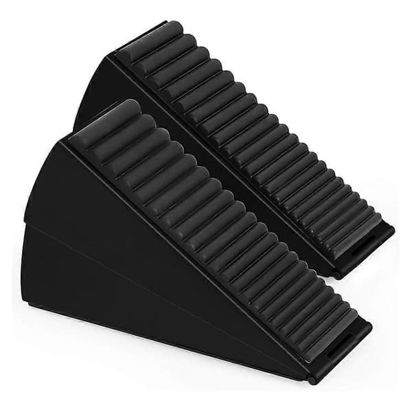 Kraftig Dörrstopp, 2-pack Justerbar Fjäder Stor Dörrstopp [DB] Black