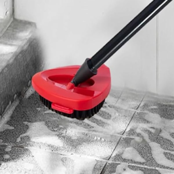 Mop-pään Vaihto Suihkun Lattian Hankaimelle Jäykällä Harjaksella Helppo Asentaa Kolmion Muotoinen Puhdistusharjan Pää Vileda O-Cedarille {Db} Red