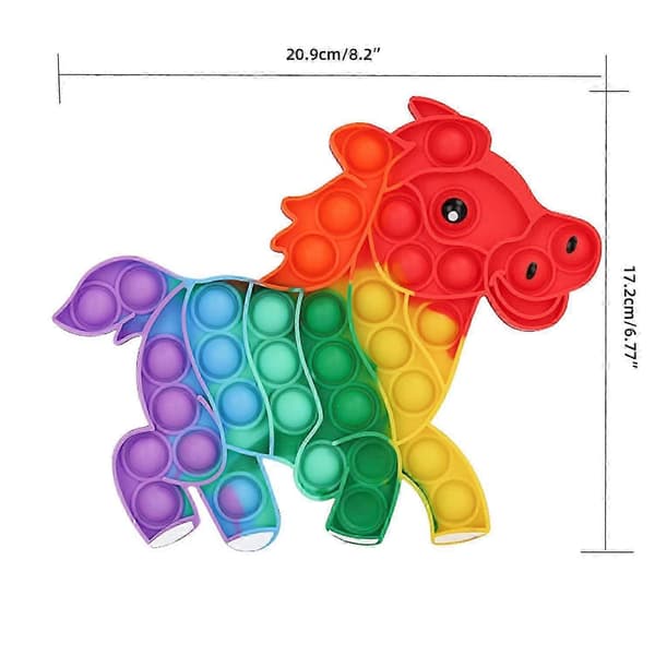 3-pack Pop It Fidget-leksaker för barn, regnbågsfärgat djurset i silikon, sensoriska presenter för stresslindring[DB]