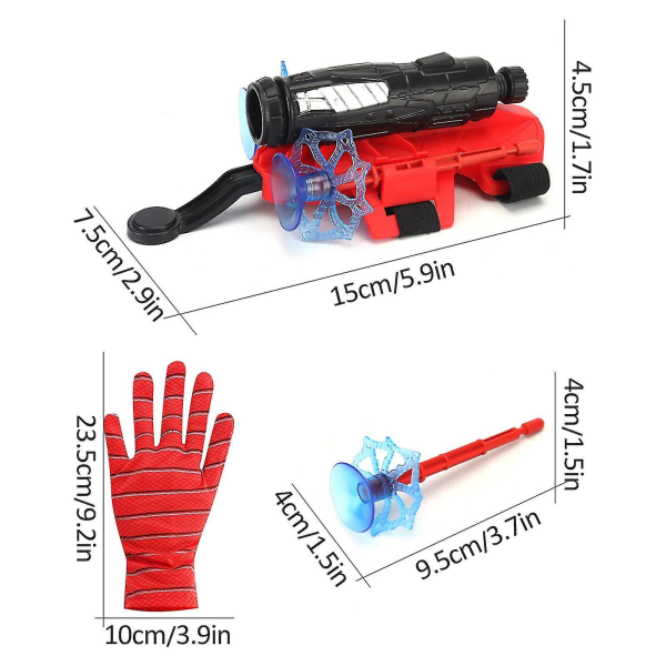 Spider Web Shooters Leksak för Barn Fans Hjälte Launcher Handled Leksak Set, Cosplay Launcher Bracers Tillbehör Db 10 bullets