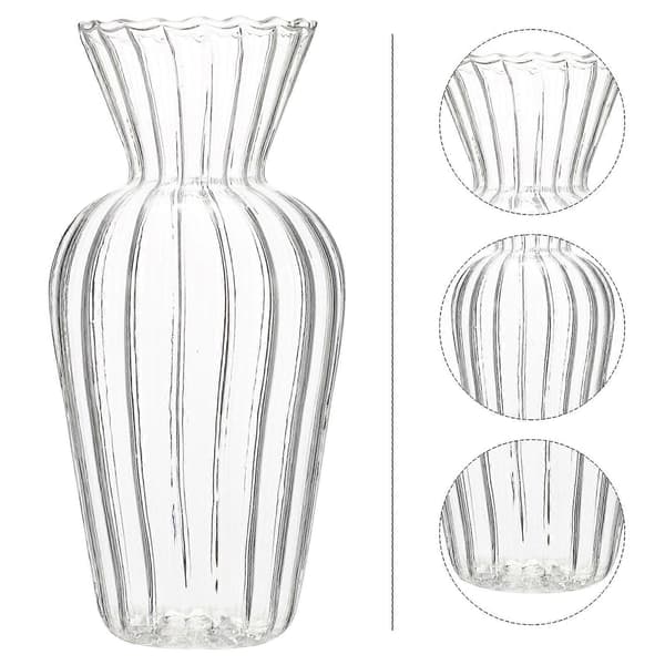 Randig glasvas blomvas prydnad för hemmabruk