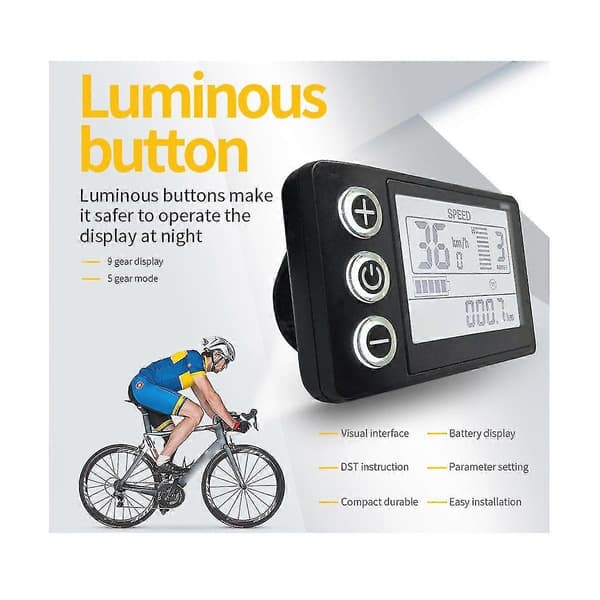 24V 36V 48V 60V Vandtæt LCD Display S866 Controller Panel Dashboard Elcykel Display til El(5Pin) Db Black
