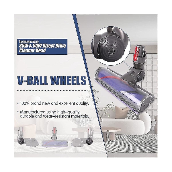 Ball Wheel Replacement Compatible With V6 V7 V8 V10 V11 V12 Dc58 Vacuum Cleaner 35w 50w Direct Drive Cleaner Head Wheels Parts [DB]