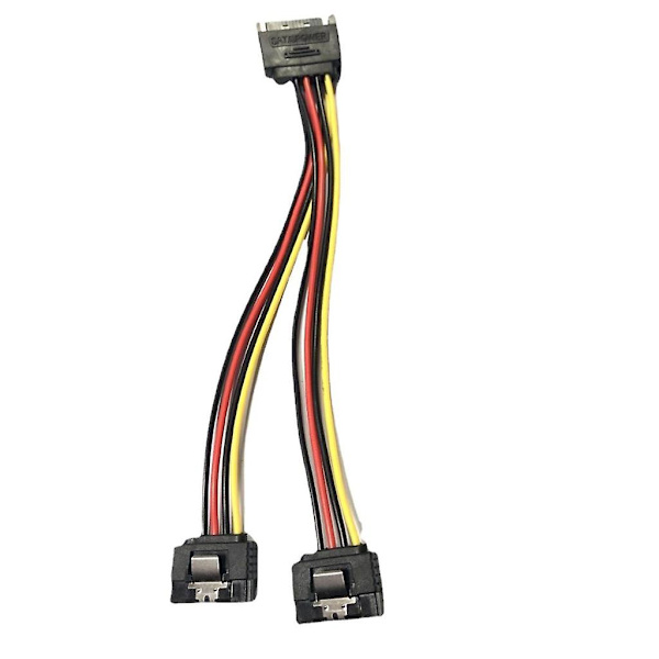 PC-serverdator Hårddisk 15-stifts Sata 1 Han till 2 Hon Splitter Ström Kabel {db}