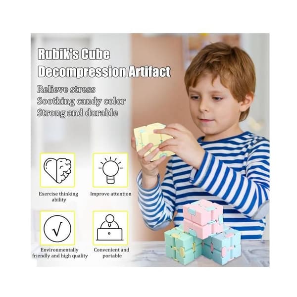 4 Fidget Infinity Cube -setti, Infinity Cube -setti, Mini Infinity Cube Kill Time, Dekompressiokuutio lelu, Rentouttava lelu [YJD]