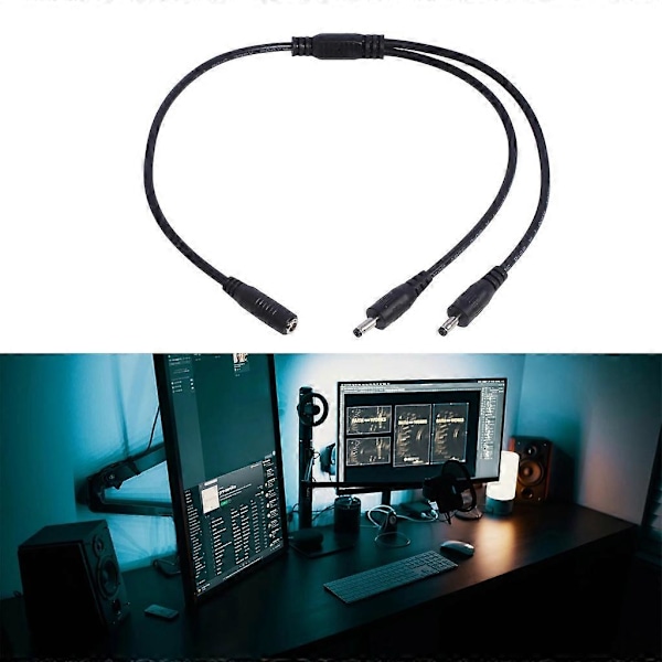 3,5 mm x 1,35 mm DC Barrel Plug Splitter Adapterkabel til Ansigtsrensere LED [DB] One point four