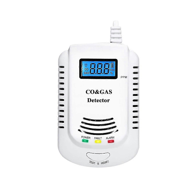 Koldioxiddetektor, Gasdetektor, Gaslarmsensor Metan Propan, Gasläckdetektor EU-kontakt db As shown