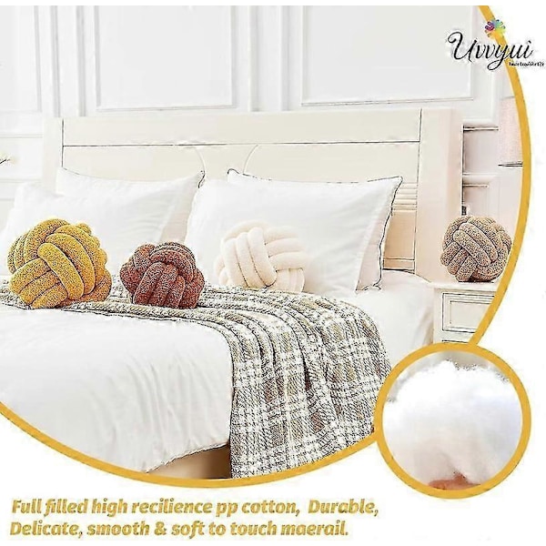 Knutkudde Boll, Mjuk Heminredning Rund Prydnadskudde db Beige 22cm