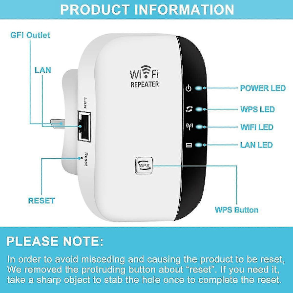 2023 Nyaste Wifi Booster, Wifi Förlängare, Wifi Repeater, Täcker Upp Till 340 Kvm Och 45 Enheter, Internet Booster - Med Ethernet Port, Snabb [Db]