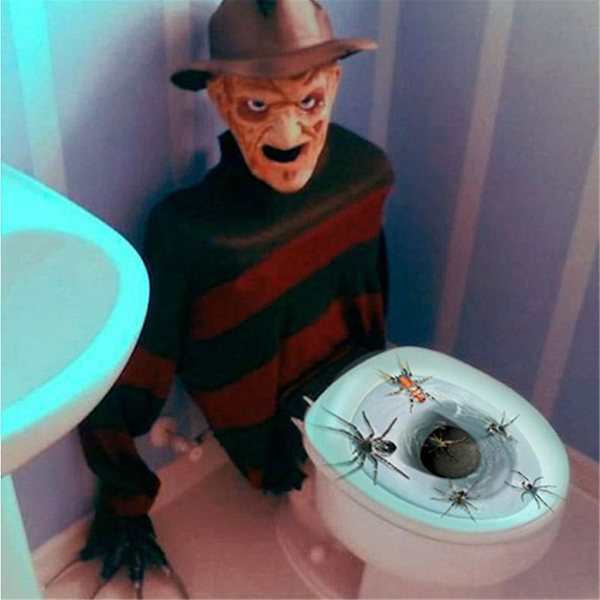 Rl Halloween Läskiga Spindel Toalettpinnar Väggdekoration Rekvisita Scenlayout