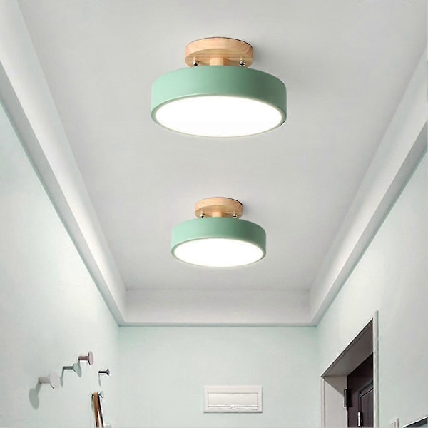 Moderne LED Nordisk Træ Loftslampe Indendørs Belysningsarmatur Køkken Stue Soveværelse Bad [DB] Pink