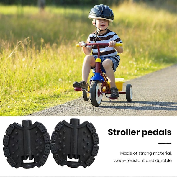 1 Par Børnecykel Udskiftningspedal Børn Trehjulet Cykel Skridsikker Pedal Baby Klapvogn Farverig Plastik Pedal Cykeltilbehør KAESI [db] Black