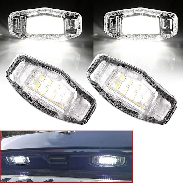 1 par hvide LED-nummerpladelys til Accord 34100S84A01 34100S0A013 biltilbehør{DB} As shown