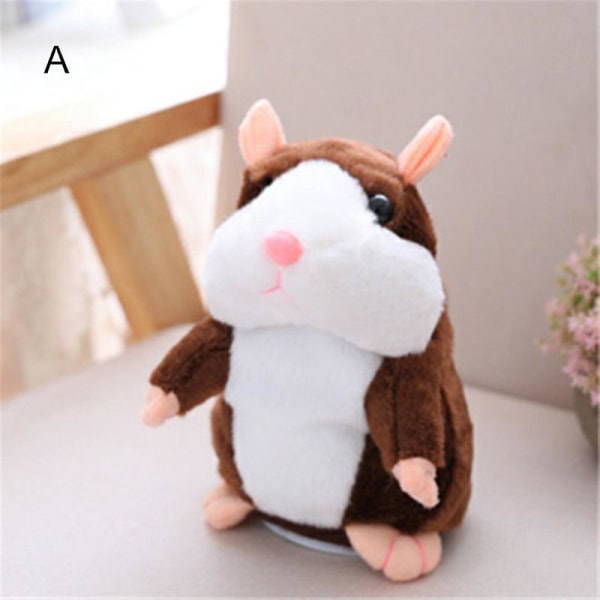 Puhuva lelu hamsteri jäljittelevä puhuva pehmolelu toistava pehmoeläinlelu hauskaa lapselle BDark ruskea