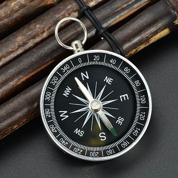 Vandring Lätt Aluminium Överlevnad Kompass Navigationsverktyg [db] Silver