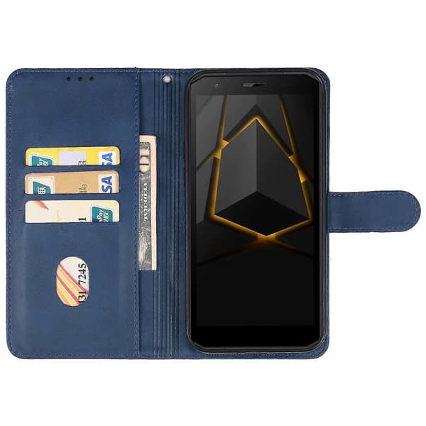 Læder Telefon Cover Til Doogee S41 / S41 Pro [DB] Blue