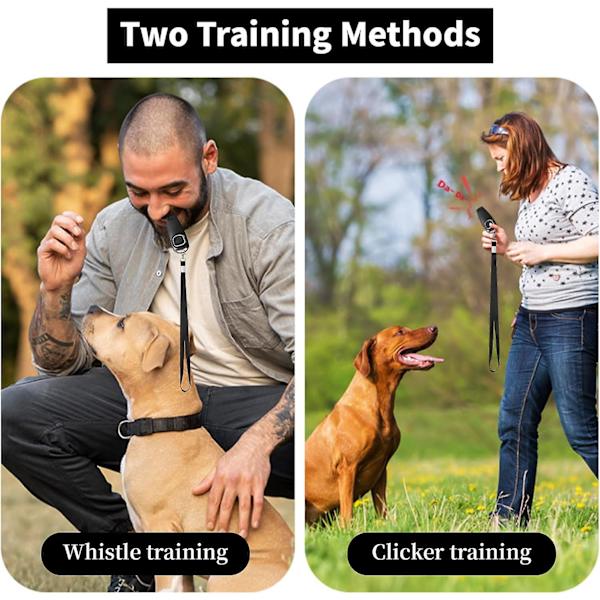 Hundvissla Hundträning Klicker Multifunktion Lång Distans Perfekt för Hundträning (Svart) db