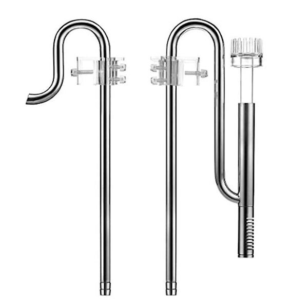 Lily Pipe Rustfrit Indløbs- og Udløbsfilter i Rustfrit Stål til Akvarium Plantet Fisketank [dB} Water Pipe Set