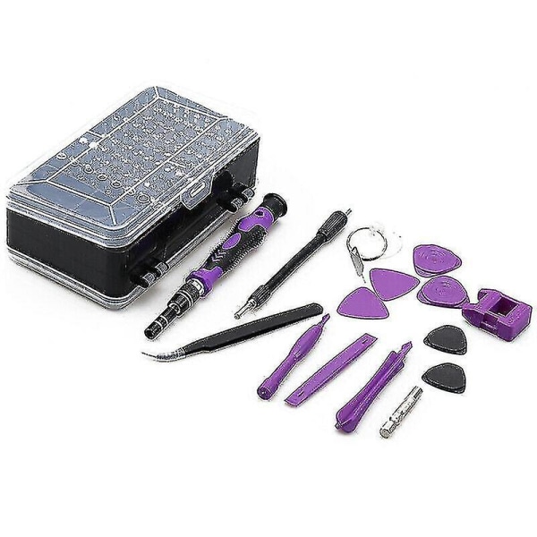 115 In1 ruuvimeisselin työkalusarjat kannettavalle tablettitietokoneelle silmälasit tee itse työkalusarja (violetti)