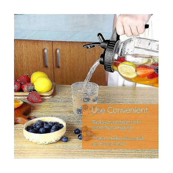 32oz Mason Jar Hældetud Låg - Glaskande med Låg, Brystmælk Kande, Forsegling til Juice, Mælk, Kaffe, Te, Lemonade, Drik [DB]