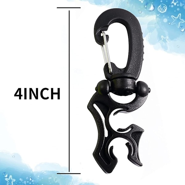 2 Pakker Scuba Slangeklips Scuba Dykking Slangeholder Klips, Dobbel BCD Slangeholder med Snapspenne [DB] As shown