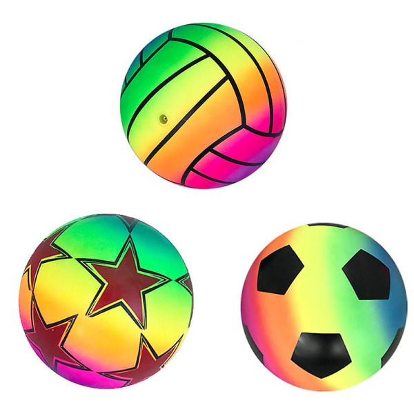 Kids Rainbow Ball Utendørs Hage Fotball Strandlek(3stk, Farge) db