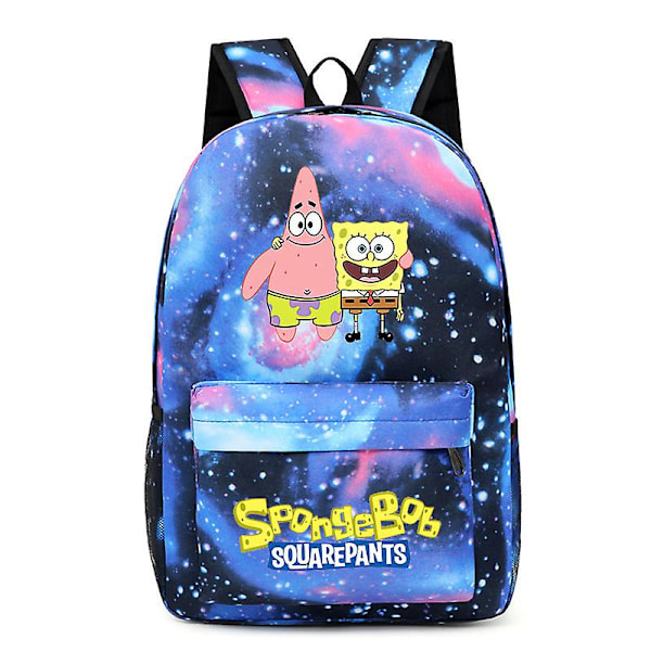 Svampbob Ny Ryggsäck Kawaii Tecknad Mode Skolväska Anime Väska Oxford Tyg Barnryggsäckar Trendiga Studentväskor Gåvor [DB] B