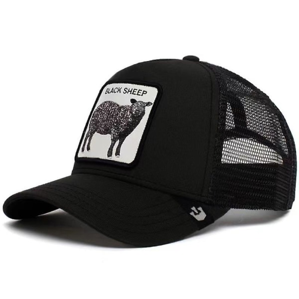 Animal Shape Broderi Baseball Cap Mote Personlighet Hip Hop Hat Unisex Trend Hat - Black Sheep