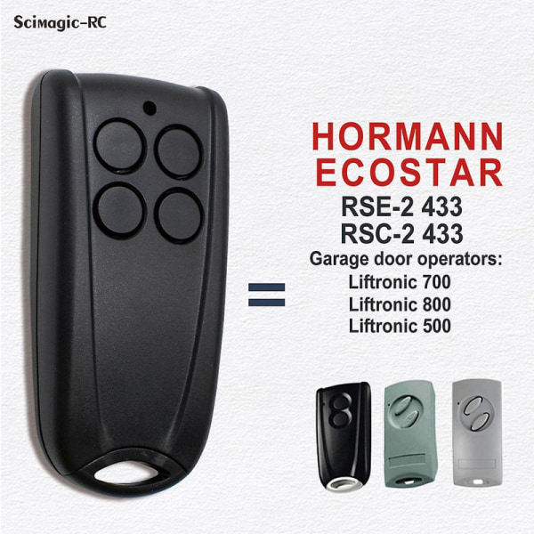 1-20stk Ecostar Rsc2 Rse2 Garasjeport Fjernkontroll 433 Mhz Rullende Kode Hormann Ecostar Liftronic 500 700 800 Portåpner {DB} 4 buttons x1