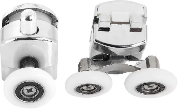 4 Pak Glasbruserdørsruller, 23mm Diameter Solid Zink Legering Dobbelt Ruller Til Bruserkabine, Bruserum, Reservedele-hy {DB}
