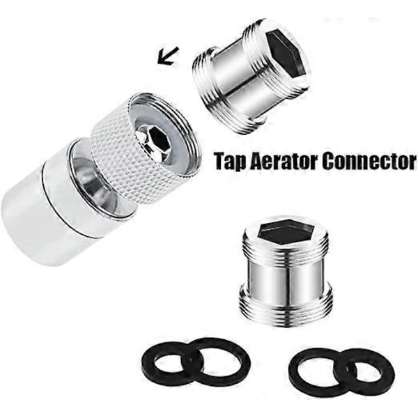 2 STK Metal Vandhane Adapter 20mm Han Gevind til 22mm Han Gevind Længde Forlænger Hane Perlator Adapter Connector [db]