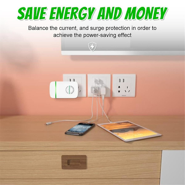 8 stk. Stop Watt energibesparende enhed, strømbesparende enhed til hjemmet, kontor, marked, EU Pl