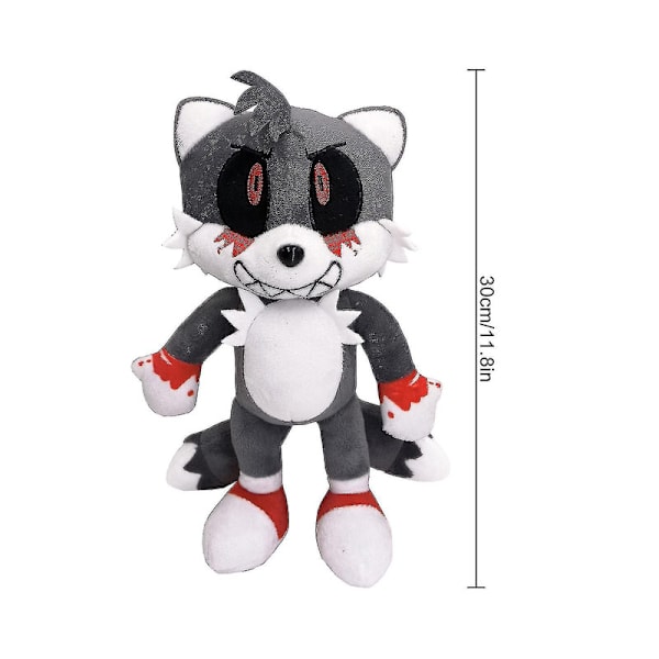 Evil Sonic Plyschleksak Sonic Plyschdocka Mörk Sonic Plysch Från Populära Sonic-spel Present Till Fans [DB] Gray