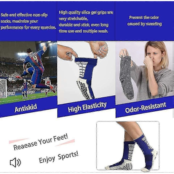 3 par halkfria sjukhusstrumpor, halkskyddade tofflor med grepp kompatibla med vuxna män kvinnor äldre [DB] 3 Pairs Yellow