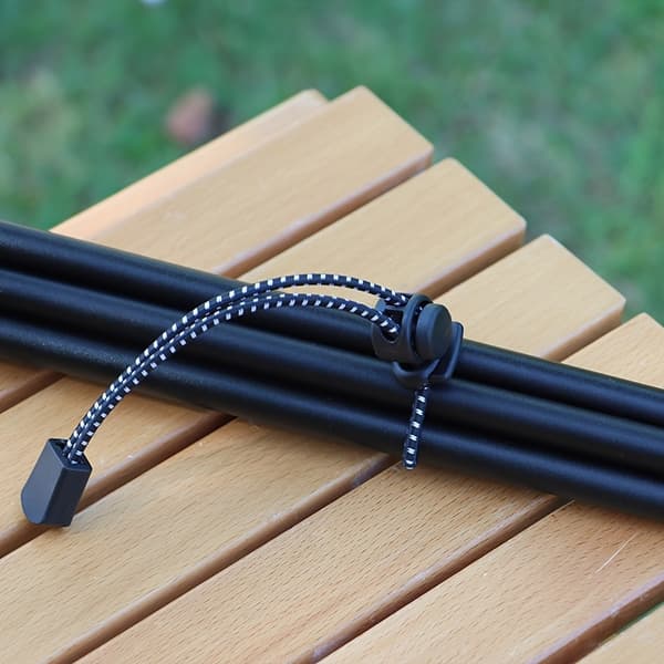 2 stk. Holdbare PE Elastiske Elastikstropper til Udendørs Camping Rygsække - Sort & Hvid, Multi-Purpose Bærbar Gear Organizer med Sikker Opbevaring [DB] 2pcs