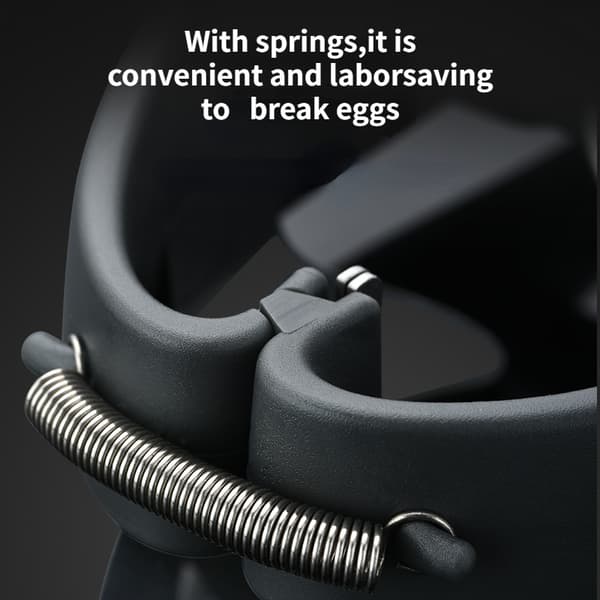 2-i-1 Eggåpner og -separator i rustfritt stål - Multifunksjonelt kjøkkenverktøy for enkel baking og matlaging Black