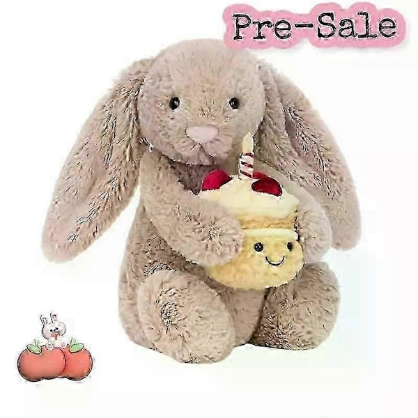 Jelly Cat Bartholomew Björn Humla, Bashful Kanin Beige Födelsedagstårta 2025 Nya Kollektioner 25cm [DB] B