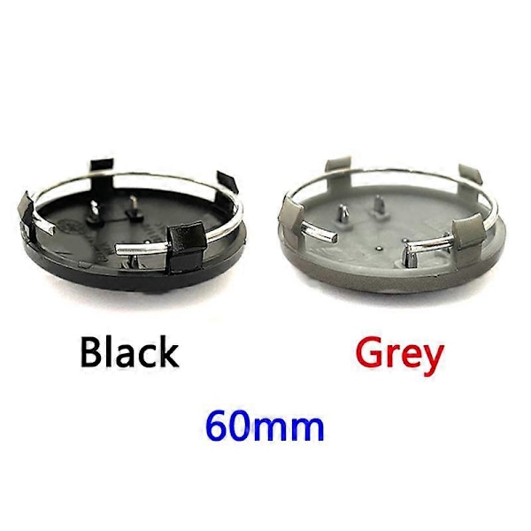 4 st 135mm 69mm 68mm 61mm 60mm Grå Svart Bil Hjul Center Caps Fälg Navskydd Dammskydd Emblem Logotyp Biltillbehör db Black 135 4F0601165N