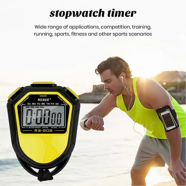 Stoppur Timer Lättvikt Vattentät Digital Display Timer för Sportcoacher Simning Löpning Träning [DB] Grey