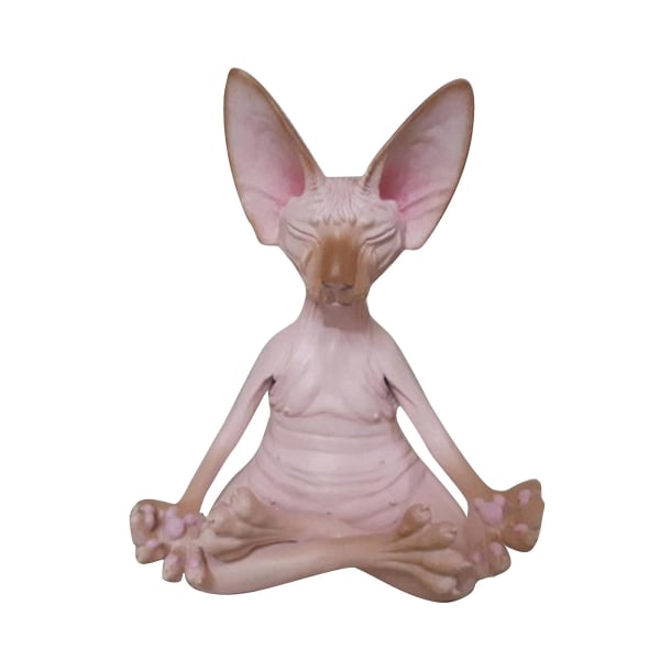 Sphynx Cat Meditere Samlefigurer Miniatyr Håndlaget dekor Dyr Figurleker Dyremodell Figur