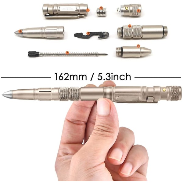 Tactical Pen Gaver For Menn, Camping Gadgets, 9-i-1 Multi-Tool Pen