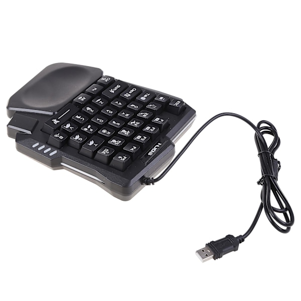 USB Kabelanslutet Gaming Tangentbord Enhands RGB Bakgrundsbelyst Lysande Knappsats [DB]