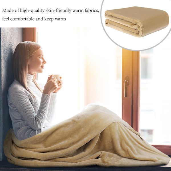 USB Oppvarmet Teppe Elektrisk Oppvarmingsteppe Poncho Sjal Wrap Kaste-80 x 140cm Nytt {Db} Khaki