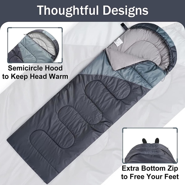 Sovepose, lett, vanntett og kompakt, alle årstider bruk rektangulære soveposer, enkel eller dobbel tilgjengelig, flott for camping, ba