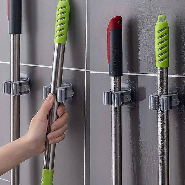Kostholder Selvklebende Moppholder Multifunksjonell Veggmontert Kost [DB]