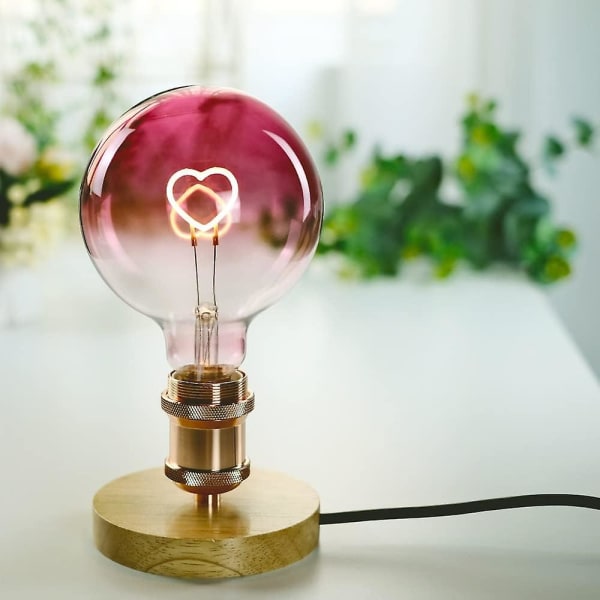 Led-lamppu, suuri pallo Edison-lamppu G125, vaaleanpunainen väri, sydänhehku, 2 W himmennettävä erikoiskoristelamppu 220-240 V E27