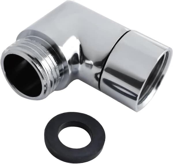 90 Brusehoved Adapter - 1/2\" Albue - Til Brusehoved - Bruseforlængerslange - Sølv [DB]