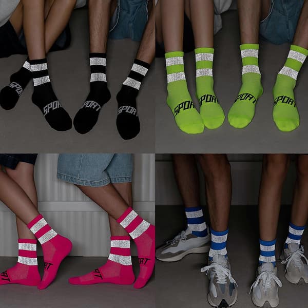 Cykelsockor Reflexsockor Cykling Nattsockor Löparstrumpor db Black M