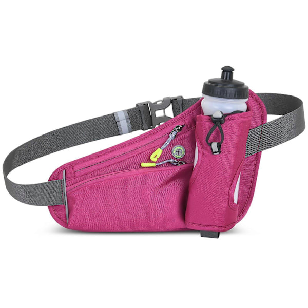Sports Hydration Bæltetaske Løbebælte Taljetaske Bum Bag med Vandflaskeholder til Mænd Kvinder Løb Cykling Vandring Gåtur Db Rose red